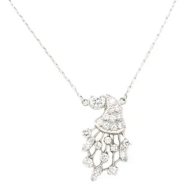 Platinum Pendant Necklace with Diamonds