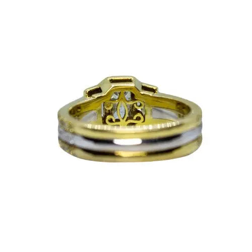 Two-Tone Diamond Ring with Round Brilliant Accents