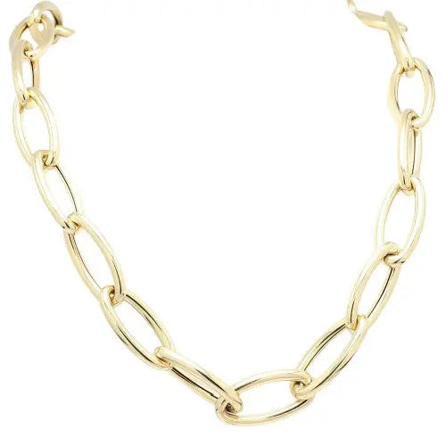 Jumbo Link Paperclip Gold Necklace