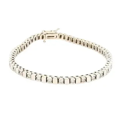 14k White Gold Bracelet with Diamonds