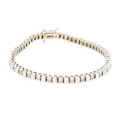 14k White Gold Bracelet with Diamonds