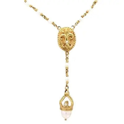 Seidengang Pearl & Diamond Drop Necklace