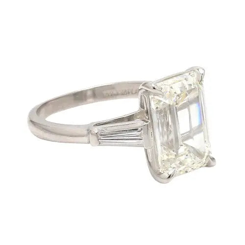 5.00ct Emerald Cut Diamond Ring J color, VVS2 clarity