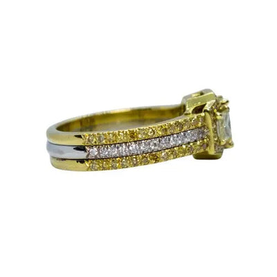 Two-Tone Diamond Ring with Round Brilliant Accents