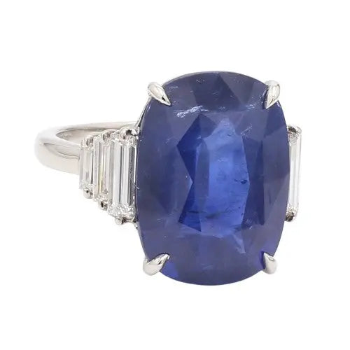Sapphire & Baguette Diamond Ring