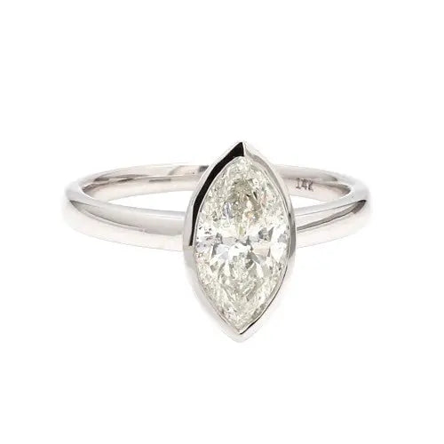 1.55ct Marquise GIA Diamond Bezel-Set Solitaire Ring Sz.7