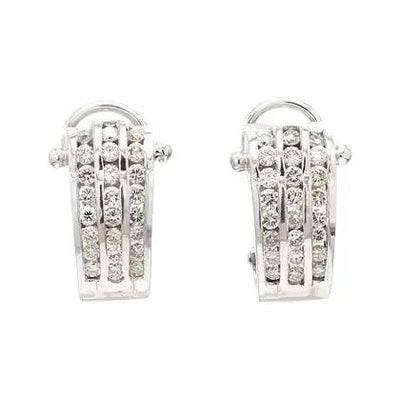 14k White Gold Earrings with Diamonds