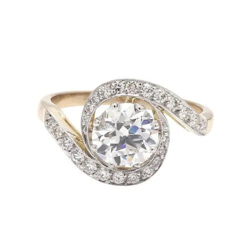 1.61ct Round Brilliant Cut Diamond Ring in a Bypass Setting