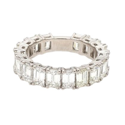 Platinum Band with Emerald Cut Diamonds