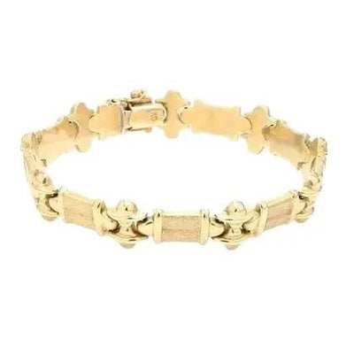 14k Yellow Gold Bracelet with Fancy Links