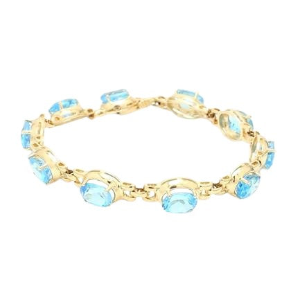 14k Yellow Gold Bracelet with Blue Topaz
