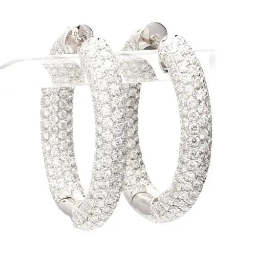 Inside-Out Hoop Earrings with Round Brilliant Diamonds