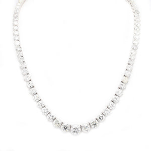 16.86ctw Round Brilliant Cut Graduated Diamond Riviera Necklace