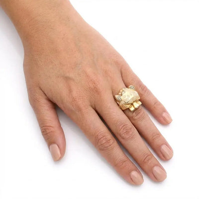 White Enamel Inlay Panther 0.50CT