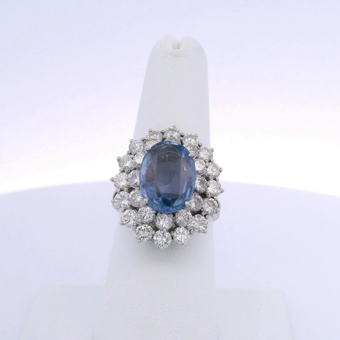 6.00CTW OVAL SAPPHIRE & 2.60CTW ROUND BRILLIANT CUT DIAMOND RING