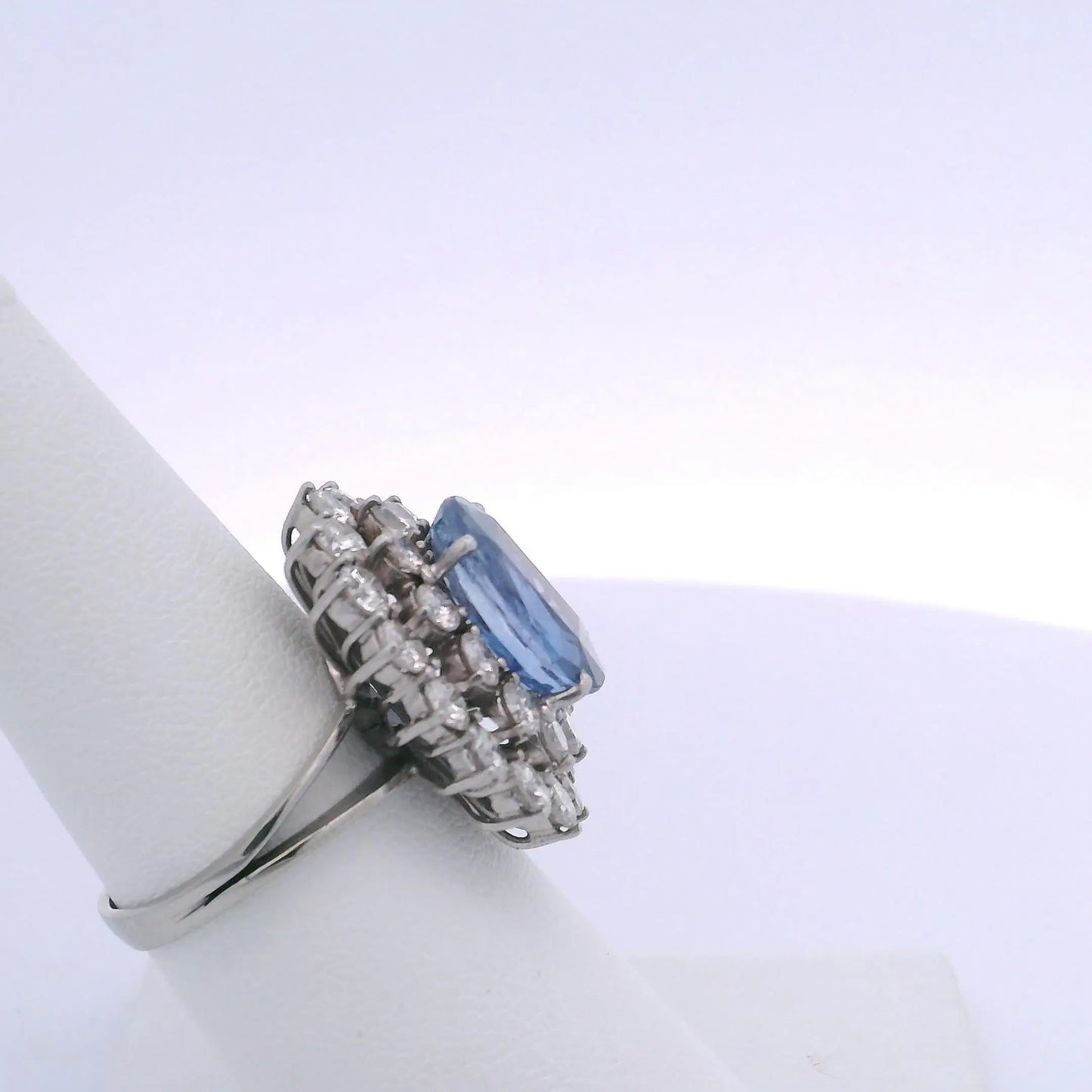 6.00CTW OVAL SAPPHIRE & 2.60CTW ROUND BRILLIANT CUT DIAMOND RING
