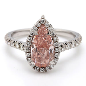 2.13ct Pear-Shaped Pink Diamond Ring