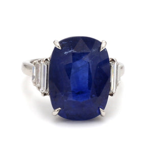 Sapphire & Baguette Diamond Ring