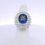 12.10CTW OVAL SAPPHIRE BURMA NO HEAT & 4.35CTW ROUND BRILLIANT CUT DIAMOND RING