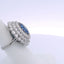 12.10CTW OVAL SAPPHIRE BURMA NO HEAT & 4.35CTW ROUND BRILLIANT CUT DIAMOND RING