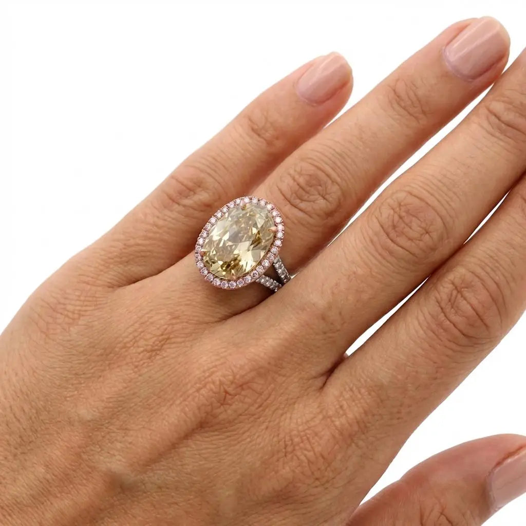 9.99ct Yellow Oval Cut Diamond