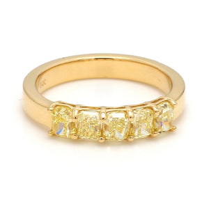 Radiant Fancy Intense Yellow Diamond Ring