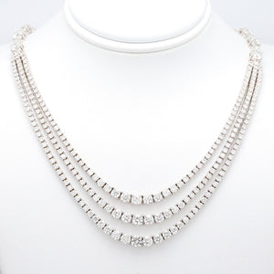 Three-Tier Necklace with Round Brilliant Diamonds