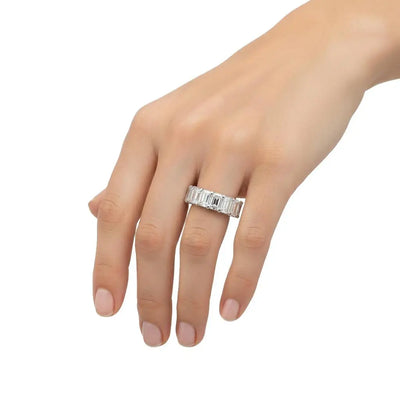 9.68ctw Emerald Cut Diamond Eternity Band