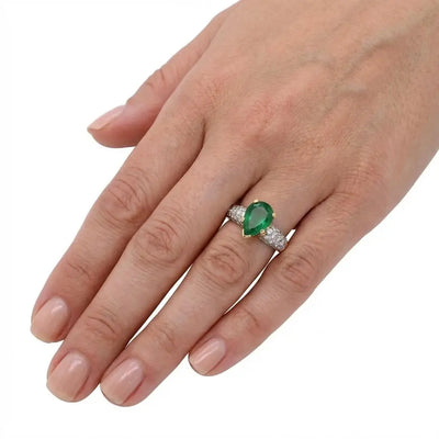 1.37ct Pear Shaped Emerald