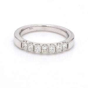 Radiant-Cut Diamond Ring with Seven Stones