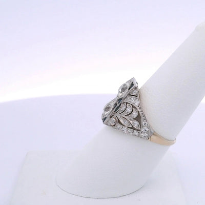 1.12CTW OLD MINE CUT DIAMOND RING