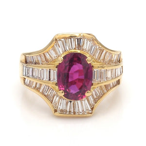 1.75ct Oval Ruby and Diamond Ring by Carl K. Gumpert Inc. Sz. 6.5