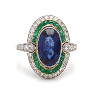 3.80ct Oval Sapphire Ring and Diamond Ring Sz. 8