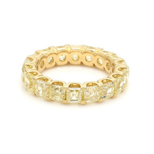 Asscher Cut Fancy Yellow Diamond Eternity Band