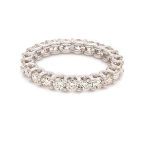 18K White Gold G-H VS1 Round Brilliant Diamond U-Style Eternity Band