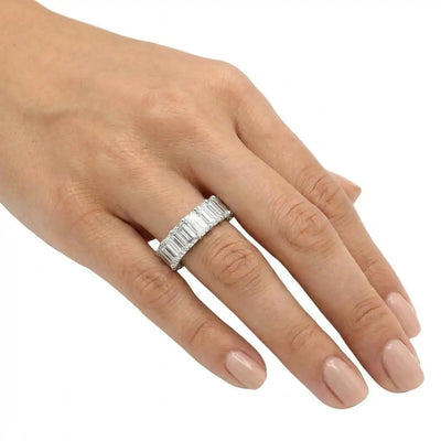 8.71ctw Emerald Cut Diamond Eternity Band