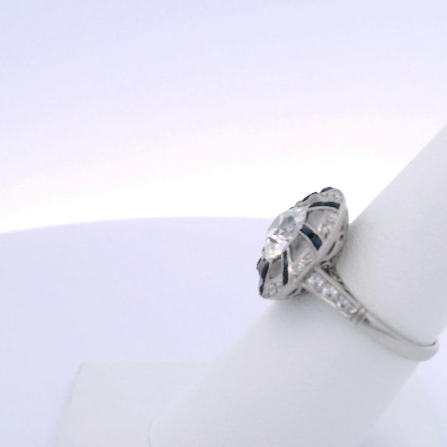 1.75CTW OLD EUROPEAN CUT DIAMOND & 1.00CTW SAPPHIRE DIAMOND RING