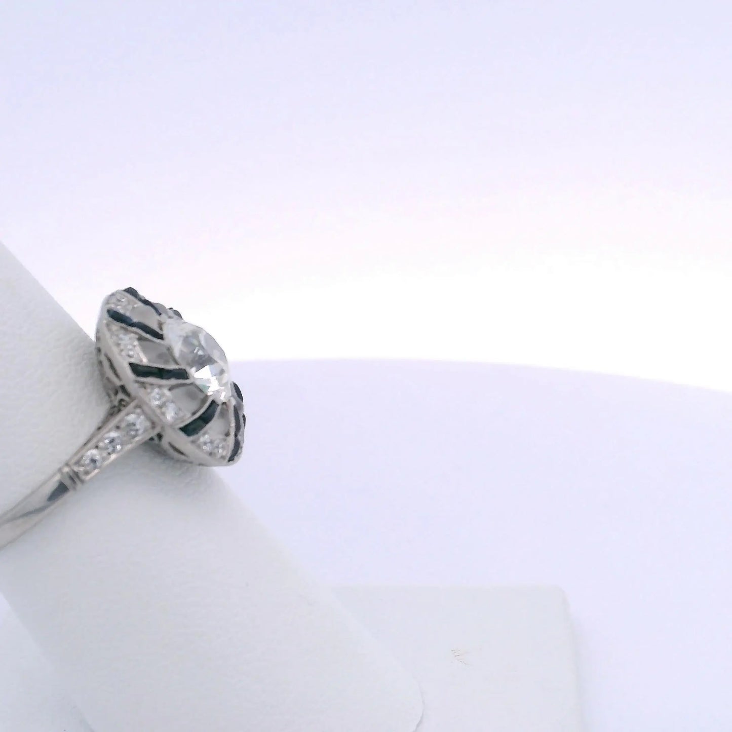 1.75CTW OLD EUROPEAN CUT DIAMOND & 1.00CTW SAPPHIRE DIAMOND RING