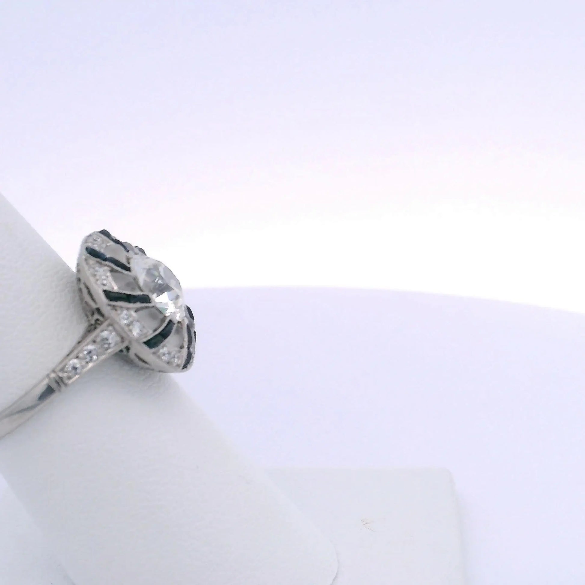 1.75CTW OLD EUROPEAN CUT DIAMOND & 1.00CTW SAPPHIRE DIAMOND RING