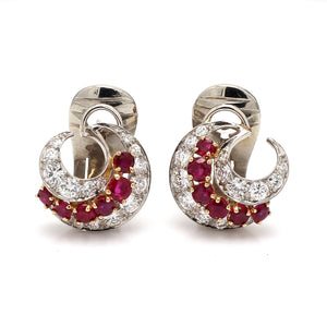 Van Cleef & Arpels Diamond and Ruby Earrings