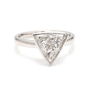 Bezel-Set Trillion Diamond Ring – GIA Certified