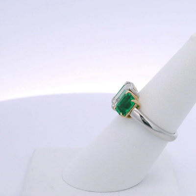2.01CTW EMERALD CUT & 1.94CTW EC EMERALD & DIAMOND RING