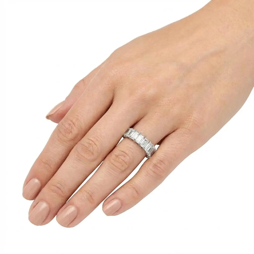 8.18ctw Emerald Cut Diamond Eternity Band