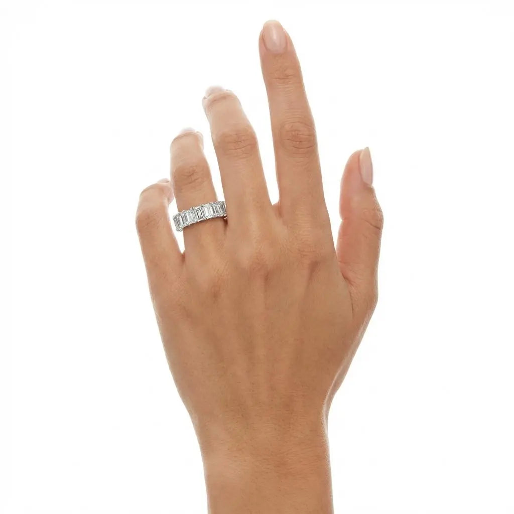 8.18ctw Emerald Cut Diamond Eternity Band