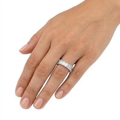 9.08ctw Emerald Cut Diamond Eternity Band