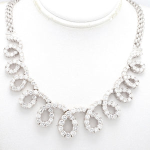 Swirl Design Necklace with 9.00ctw Round Brilliant Diamonds