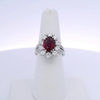 2.25CT RUBY & 1.60CTW DIAMOND RING
