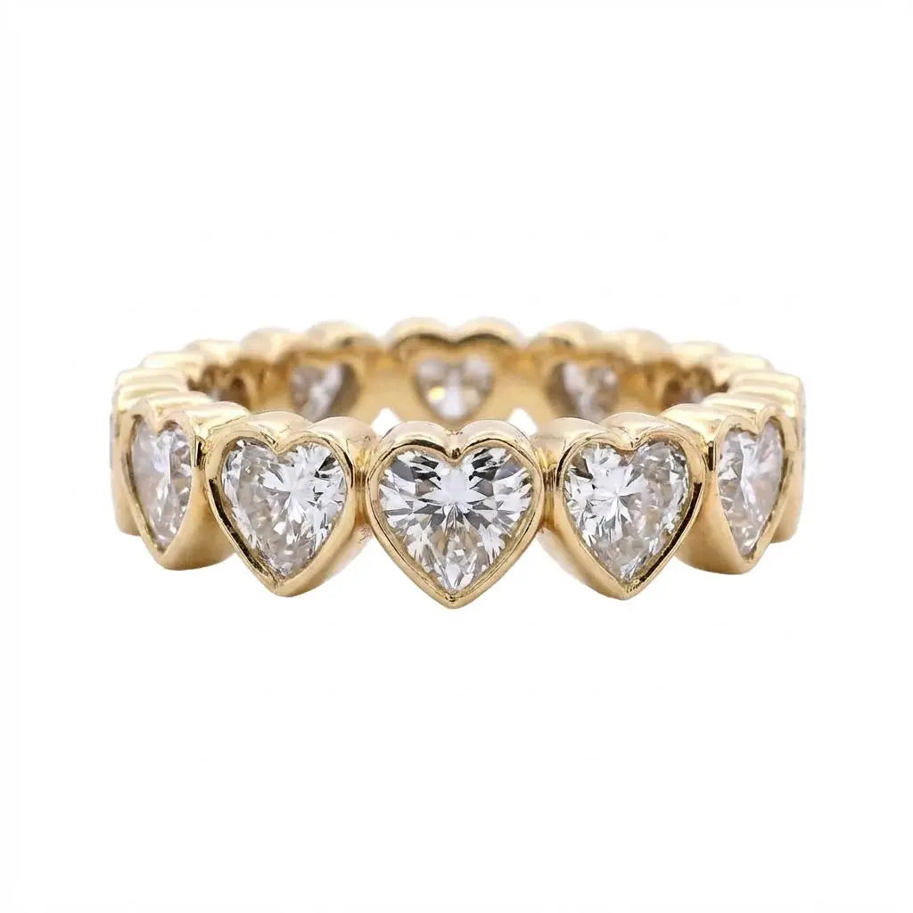 4.15ctw Heart Shaped Diamond Eternity Band