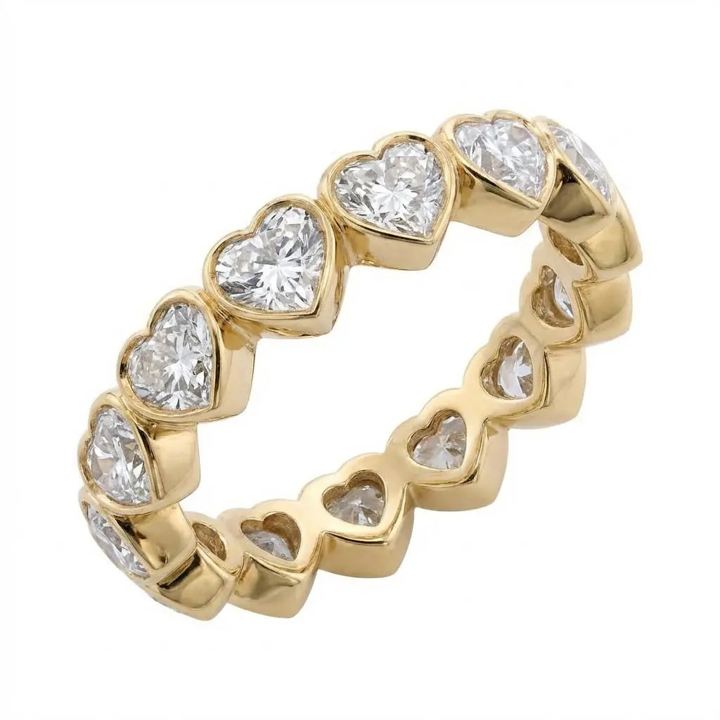 4.15ctw Heart Shaped Diamond Eternity Band
