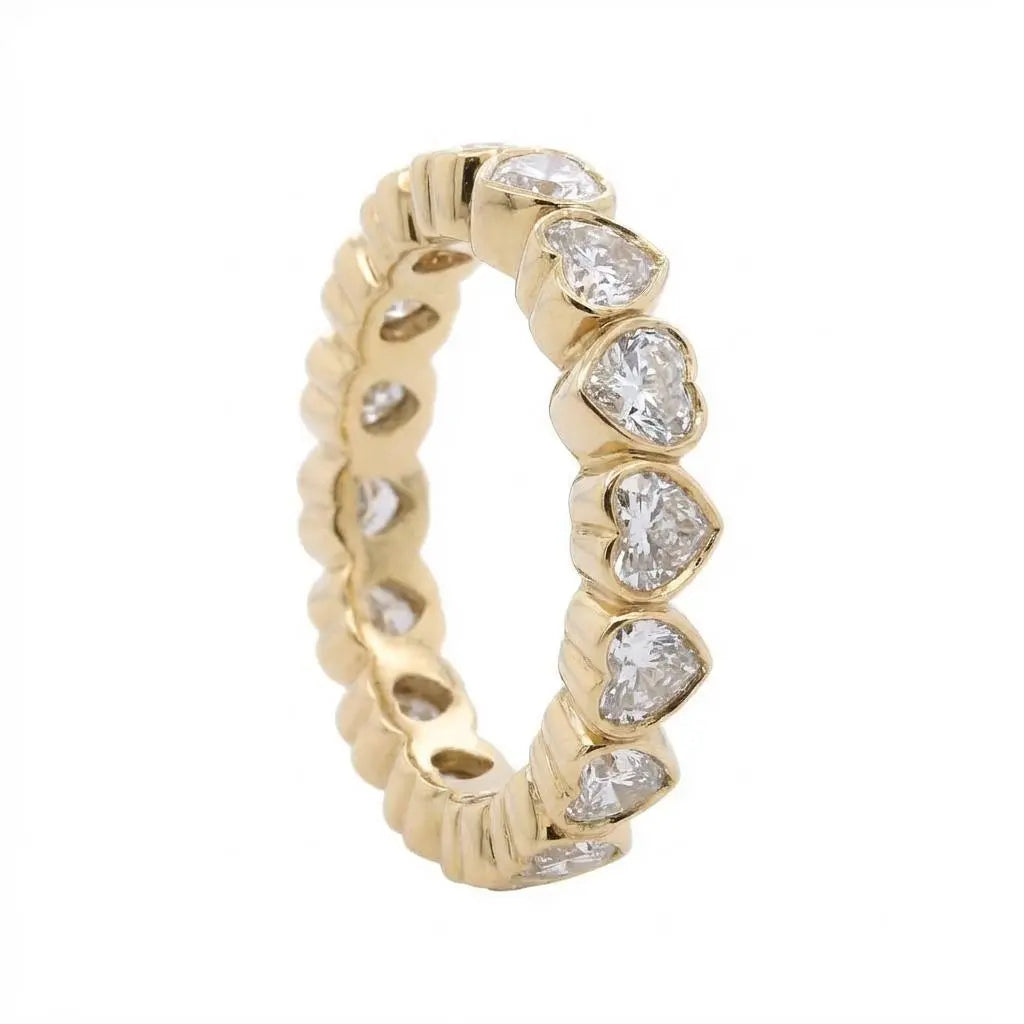 4.15ctw Heart Shaped Diamond Eternity Band
